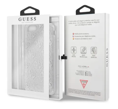 Case/Funda Guess Logotipo 4G Brillante Color Plata iPhone 6+/ 7+/ 8+