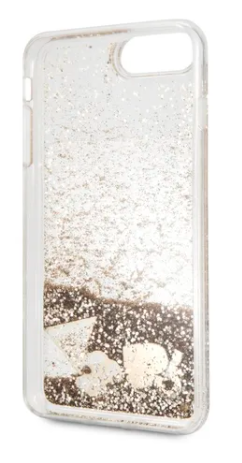 Case/Funda Guess con Brillantina Corazones Color Dorado iPhone 6+/ 7+/ 8+