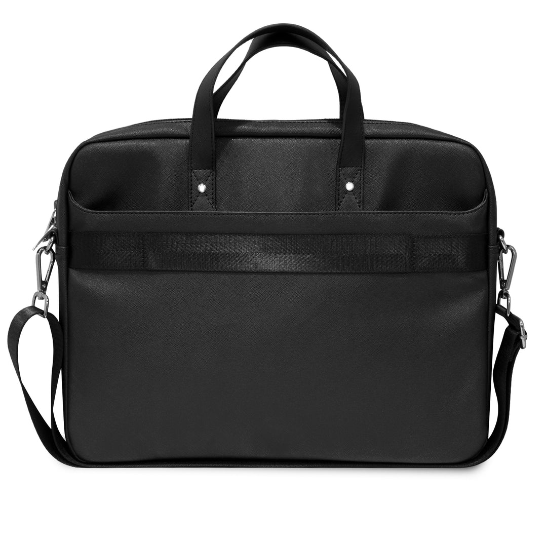 Bolso/Portafolio Guess Diseño Saffiano Hot Stamp Triangle Logo Color Negro