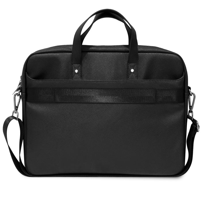 Bolso/Portafolio Guess Diseño Saffiano Hot Stamp Triangle Logo Color Negro
