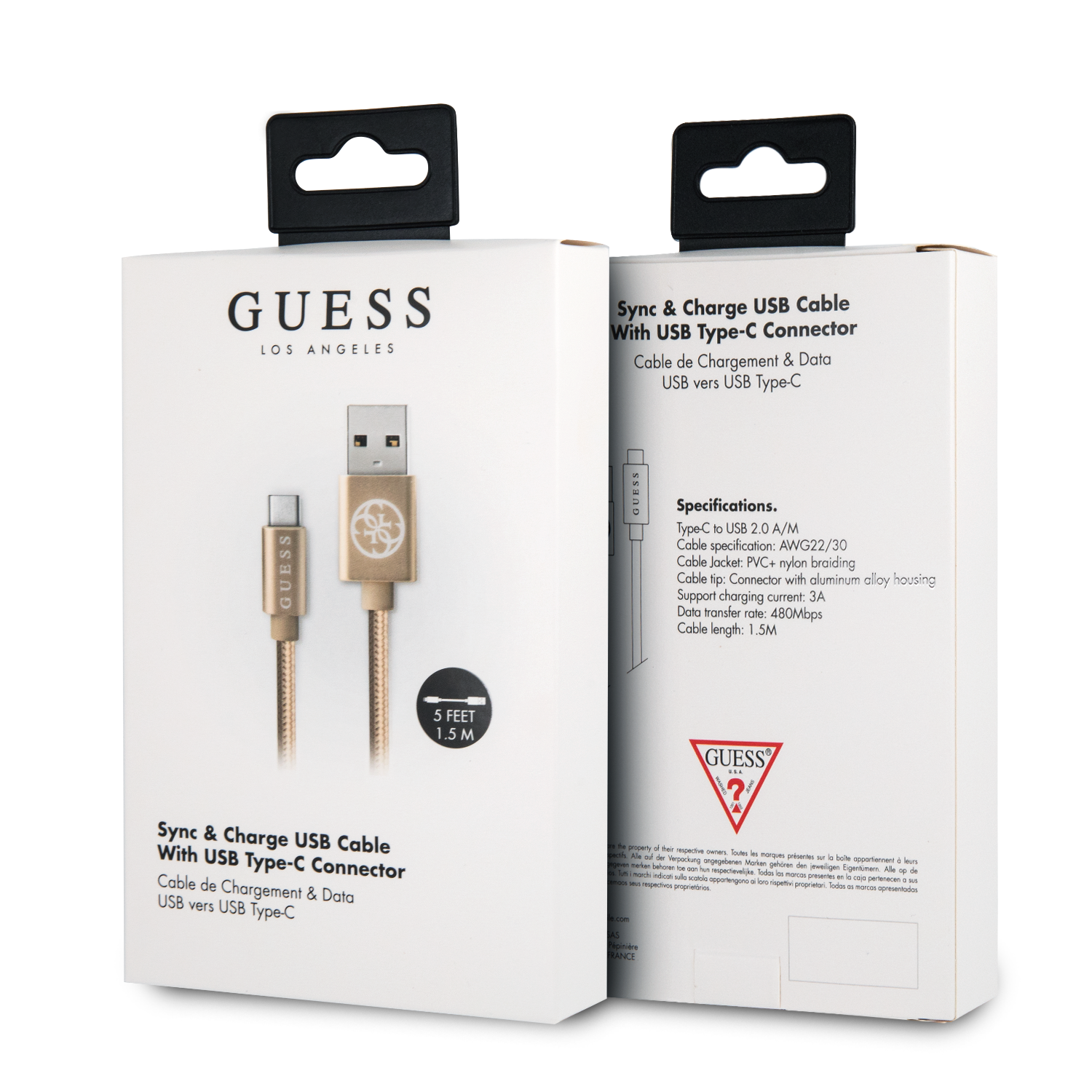 Cable Guess Tipe C Tejido Dorado - ForwardContigo