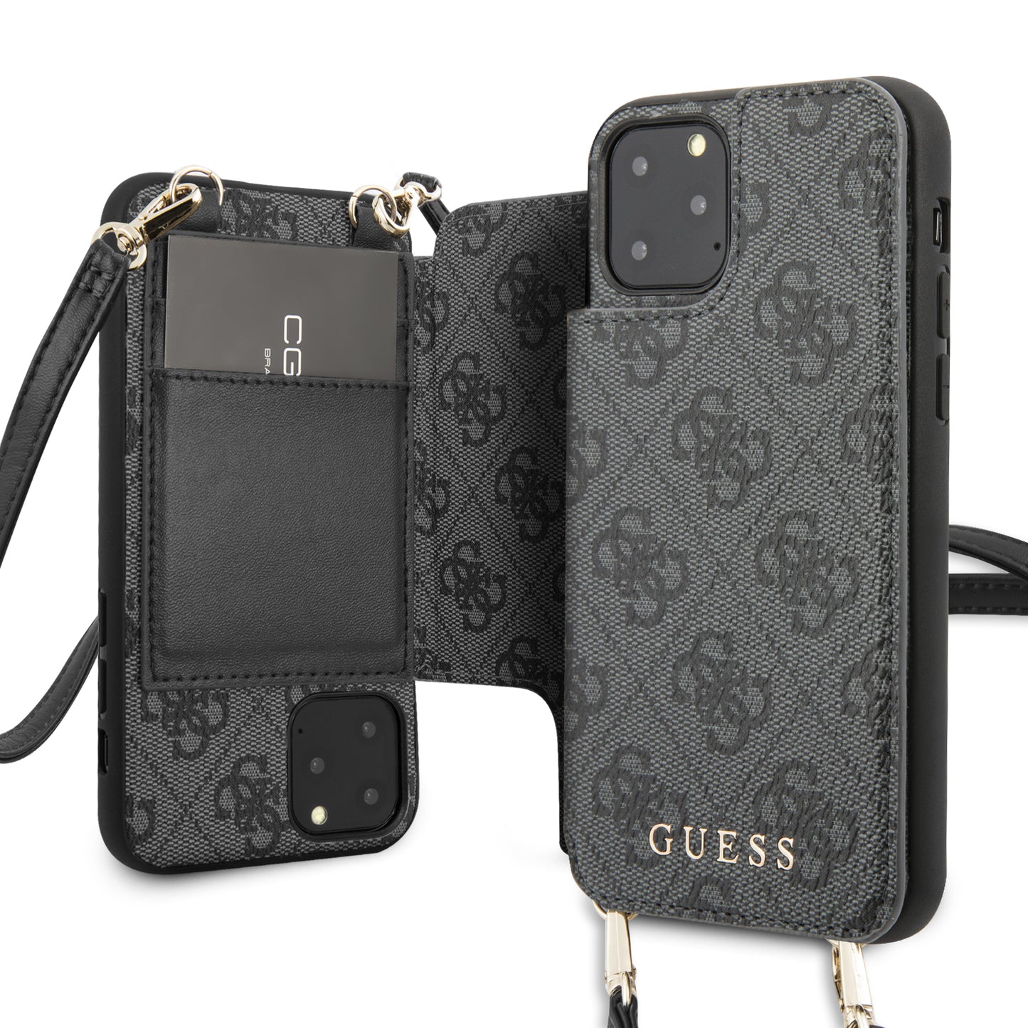 Case/Funda Guess PC/TPU Crossbody 4G Color Gris iPhone 11 Pro Max