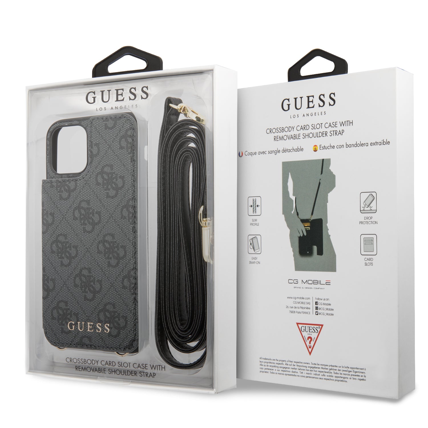 Case/Funda Guess PC/TPU Crossbody 4G Color Gris iPhone 11 Pro Max