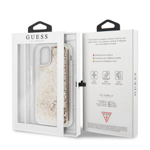 Case/Funda Guess con Brillos Dorados iPhone 11 Pro Max + Cristal Protector GRATIS
