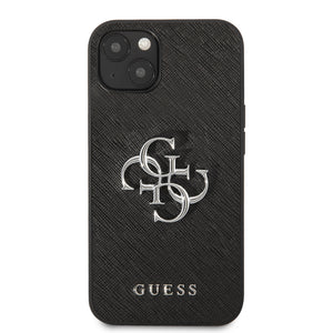 Case/Funda Guess Saffiano Big 4G Metal Negro iPhone 13