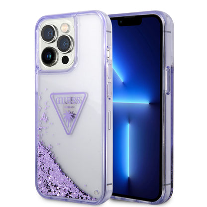 Case/Funda Guess de Brillos Líquidos Color Morado para iPhone 14 Pro