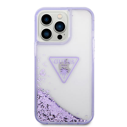 Case/Funda Guess de Brillos Líquidos Color Morado para iPhone 14 Pro