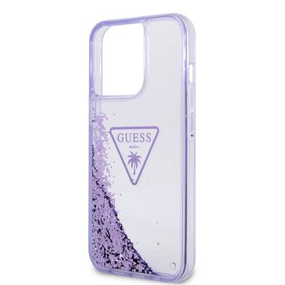 Case/Funda Guess de Brillos Líquidos Color Morado para iPhone 14 Pro