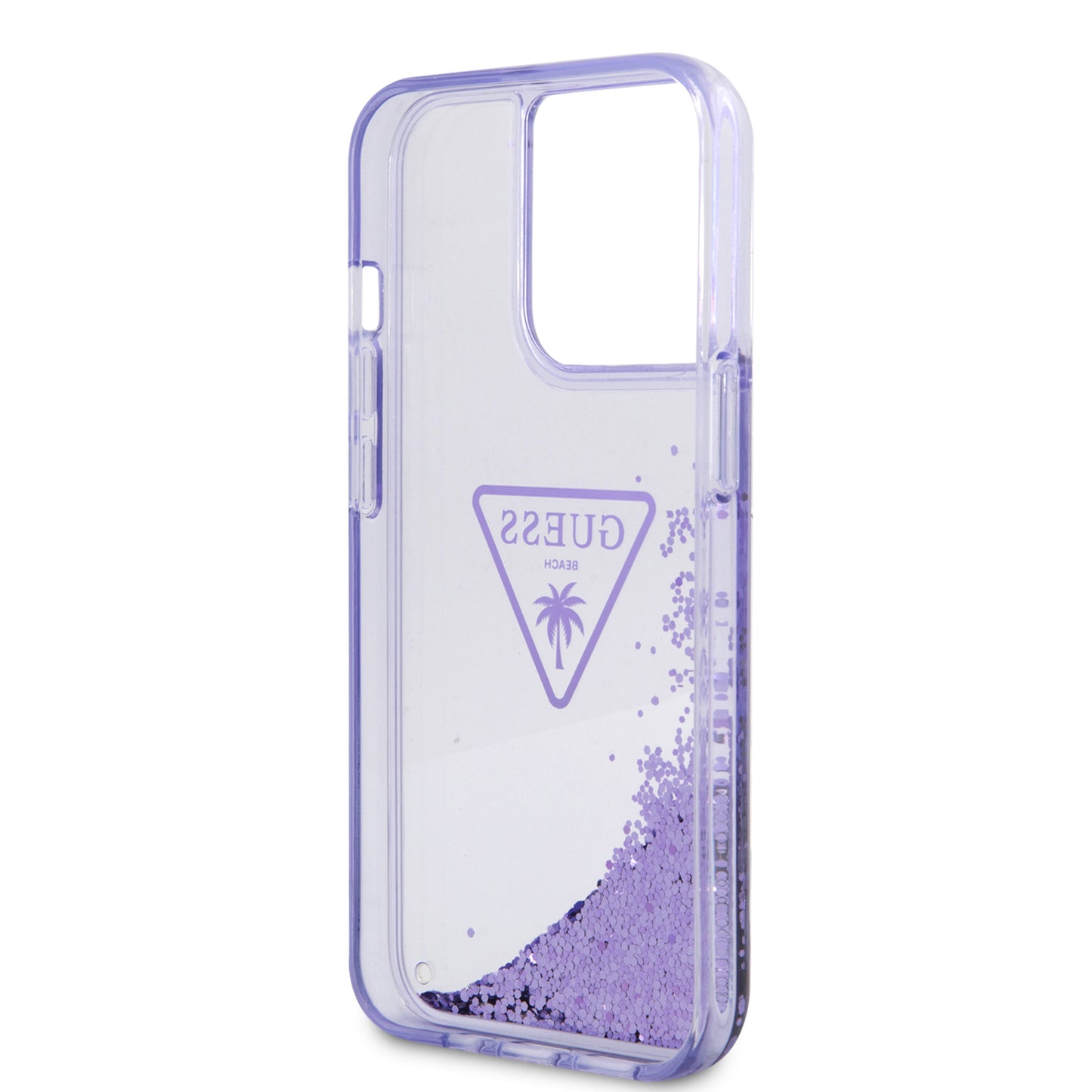 Case/Funda Guess de Brillos Líquidos Color Morado para iPhone 14 Pro