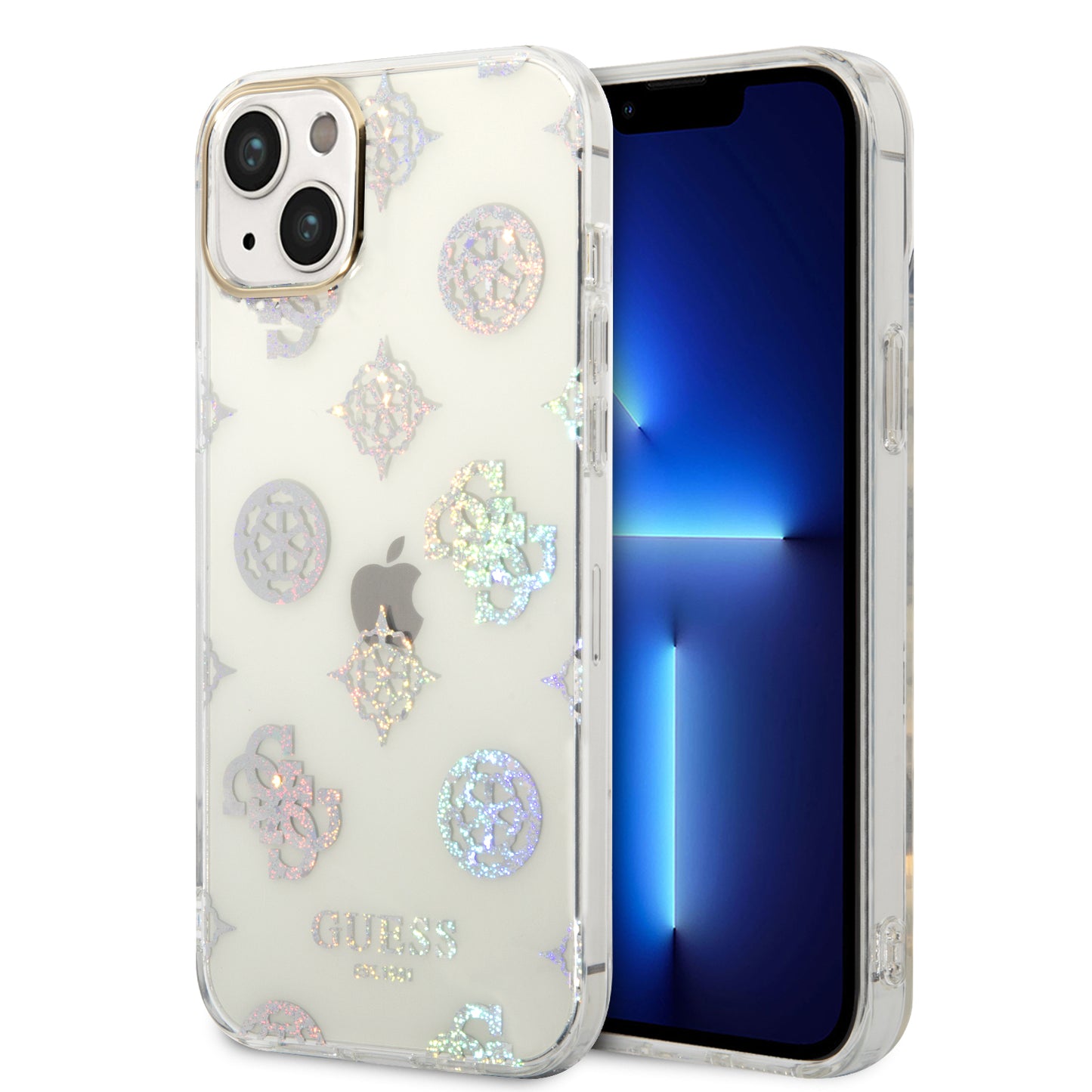 Case/Funda Guess Diseño Electro/Plateado Transparente para iPhone 14 Plus