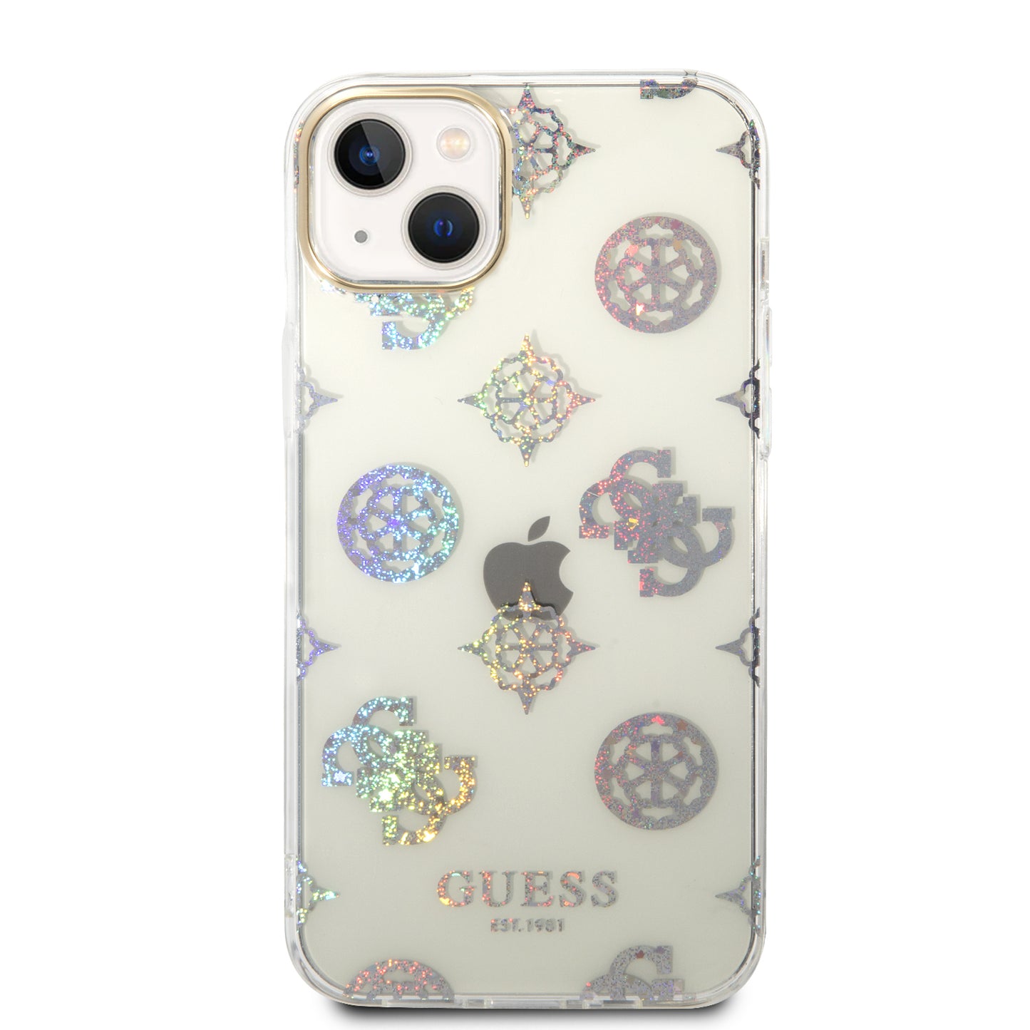 Case/Funda Guess Diseño Electro/Plateado Transparente para iPhone 14 Plus