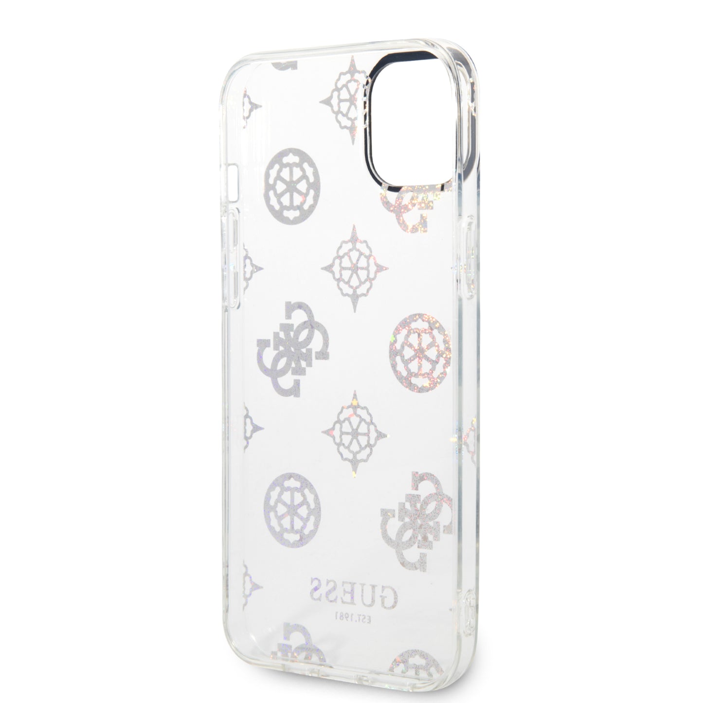 Case/Funda Guess Diseño Electro/Plateado Transparente para iPhone 14 Plus