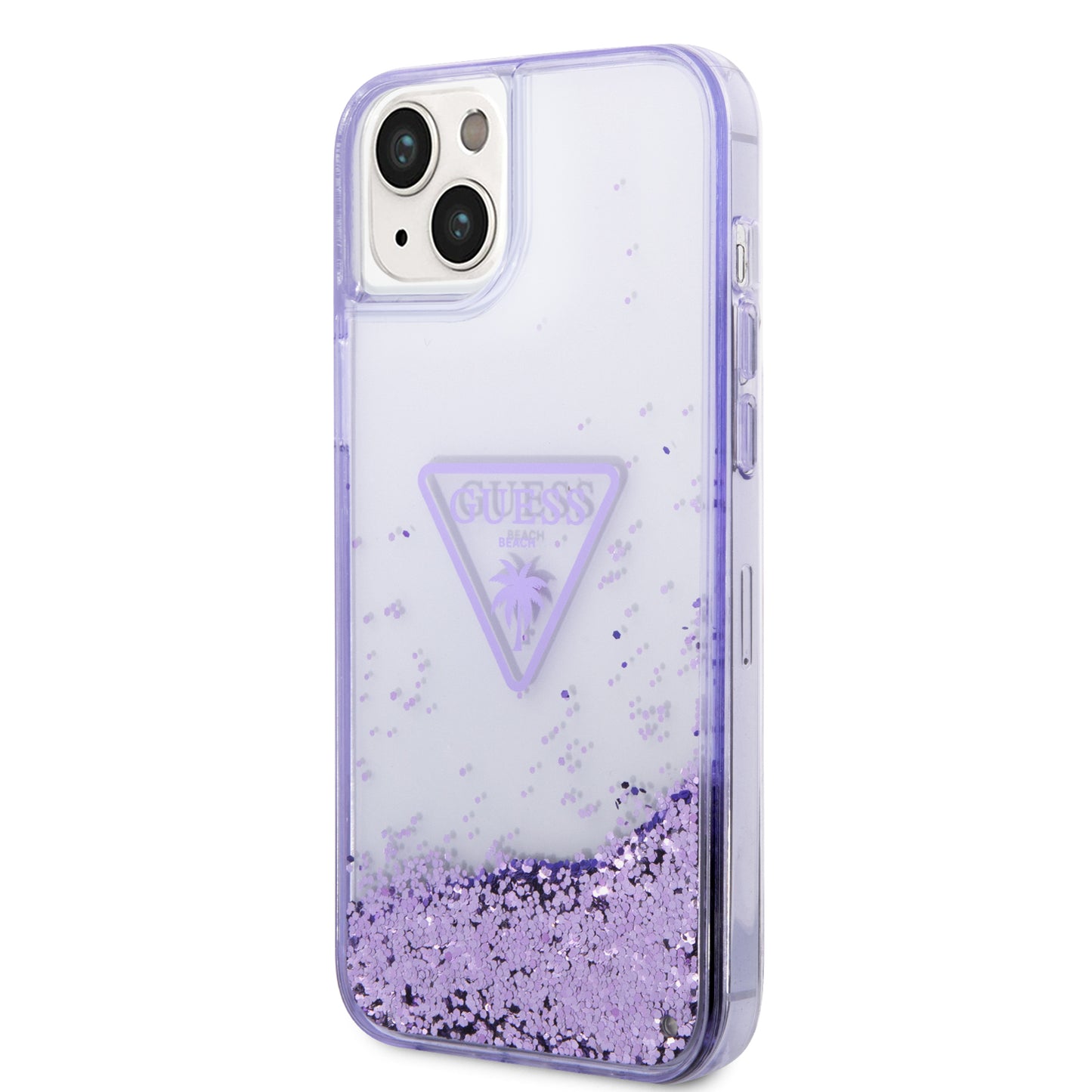 Case/Funda Guess de Brillos Líquidos Color Morado para iPhone 14 Plus