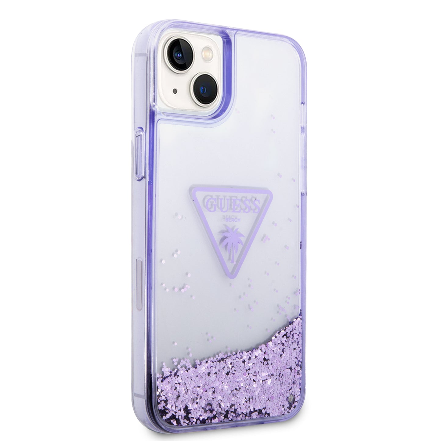 Case/Funda Guess de Brillos Líquidos Color Morado para iPhone 14 Plus