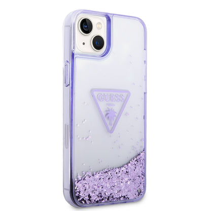 Case/Funda Guess de Brillos Líquidos Color Morado para iPhone 14 Plus