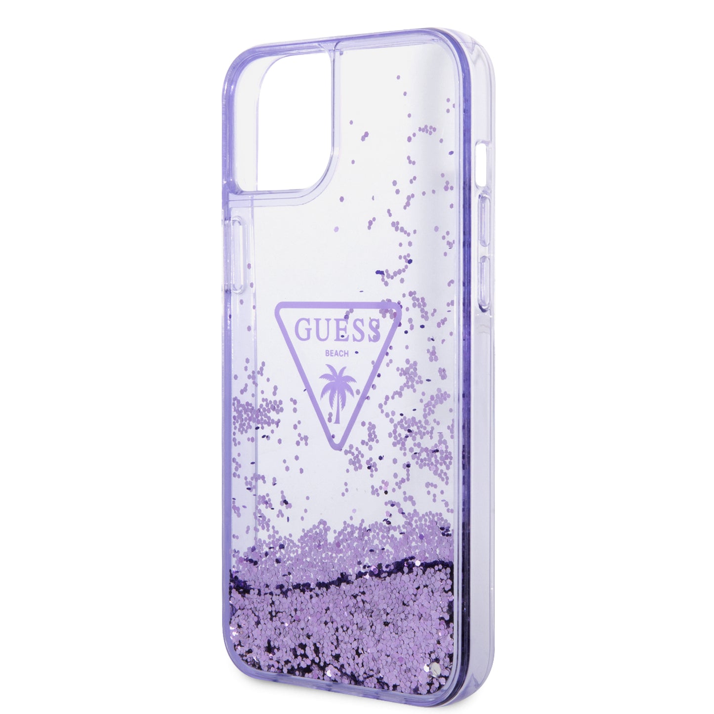 Case/Funda Guess de Brillos Líquidos Color Morado para iPhone 14 Plus