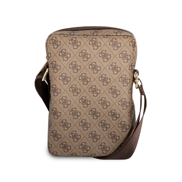 Bandolera Guess de 8" Diseño 4G con Logo 4G Metálico Grande para Tablet Color Café