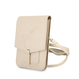 Case/Wallet Bag Guess Color Beige con Logo Grabado