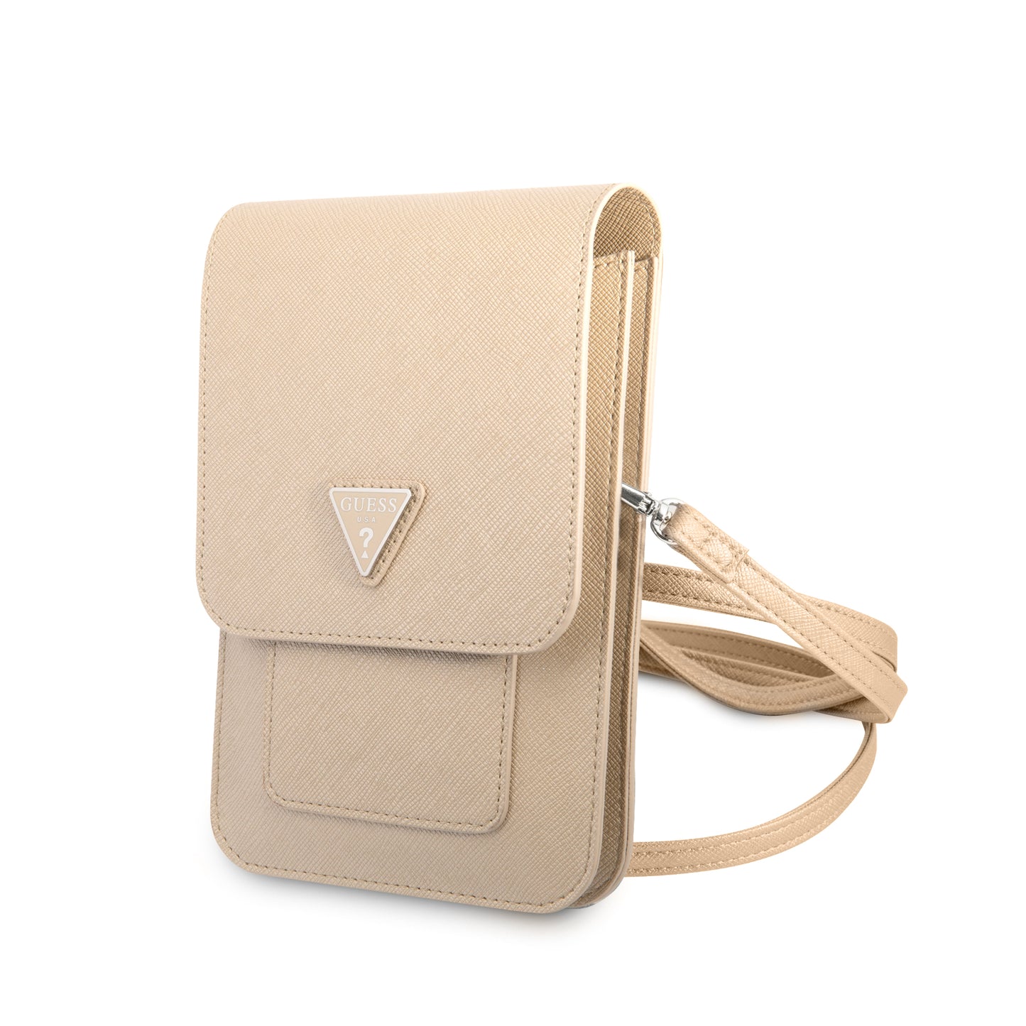 Case/Wallet Bag Guess Diseño Saffiano Triangle Logo Color Beige