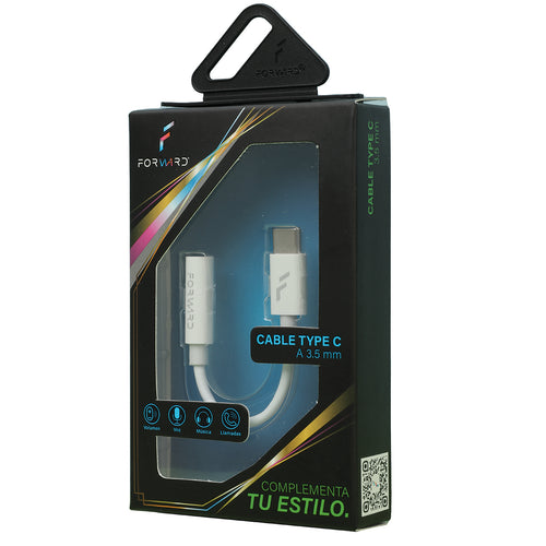 Cable Forward Tipo C A 3.5 mm Color Blanco