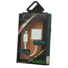 Cargar imagen en el visor de la galería, Cable Forward de Carga + Audio Lightning A 3.5 mm Color Blanco