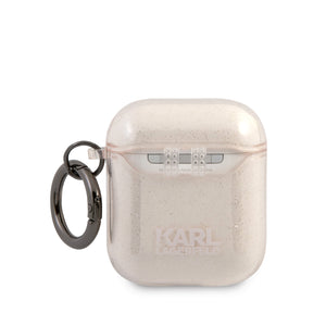 Case/Funda Karl Lagerfeld & Choupette de TPU con Brillos Dorados AirPods