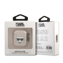 Cargar imagen en el visor de la galería, Case/Funda Karl Lagerfeld &amp; Choupette de TPU con Brillos Dorados AirPods