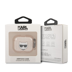 Case/Funda Karl Lagerfeld & Choupette de TPU con Brillos Dorados AirPods 3