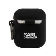 Cargar imagen en el visor de la galería, Case/Funda Karl Lagerfeld Choupette de Silicón con Anillo Color Negro AirPods