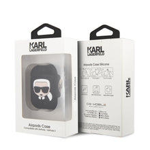 Cargar imagen en el visor de la galería, Case/Funda Karl Lagerfeld de Silicón Color Negro AirPods