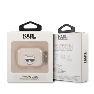 Case/Funda Karl Lagerfeld & Choupette de TPU con Brillos Dorados AirPods Pro