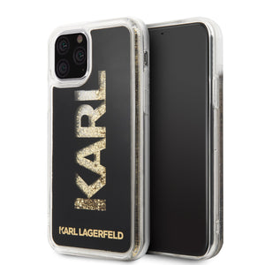 Case/Funda Karl Lagerfeld de Glitter Dorado con Negro iPhone 11 Pro Max