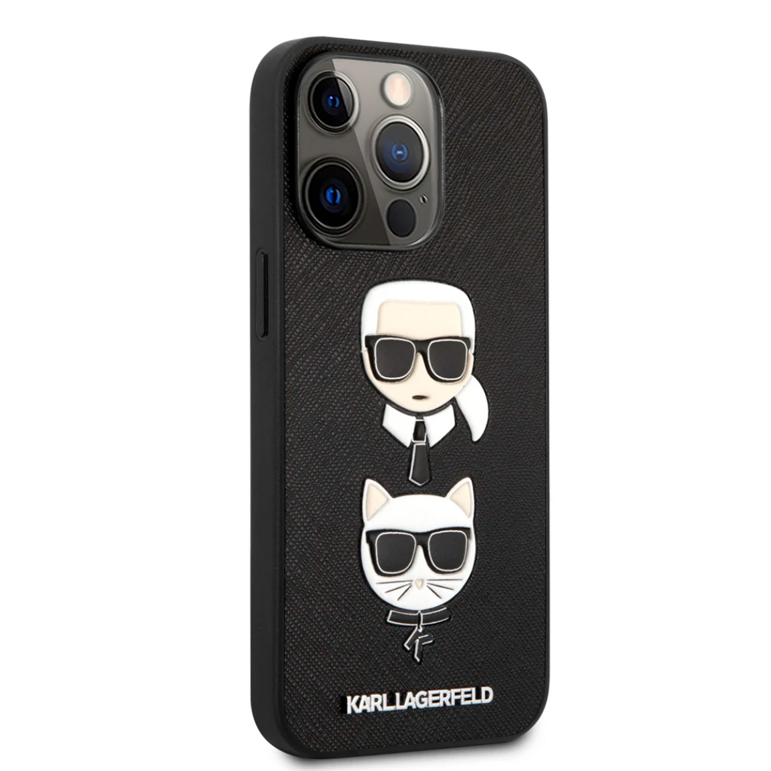 Case/Funda Karl & Choupette Saffiano Negra iPhone 13 Pro