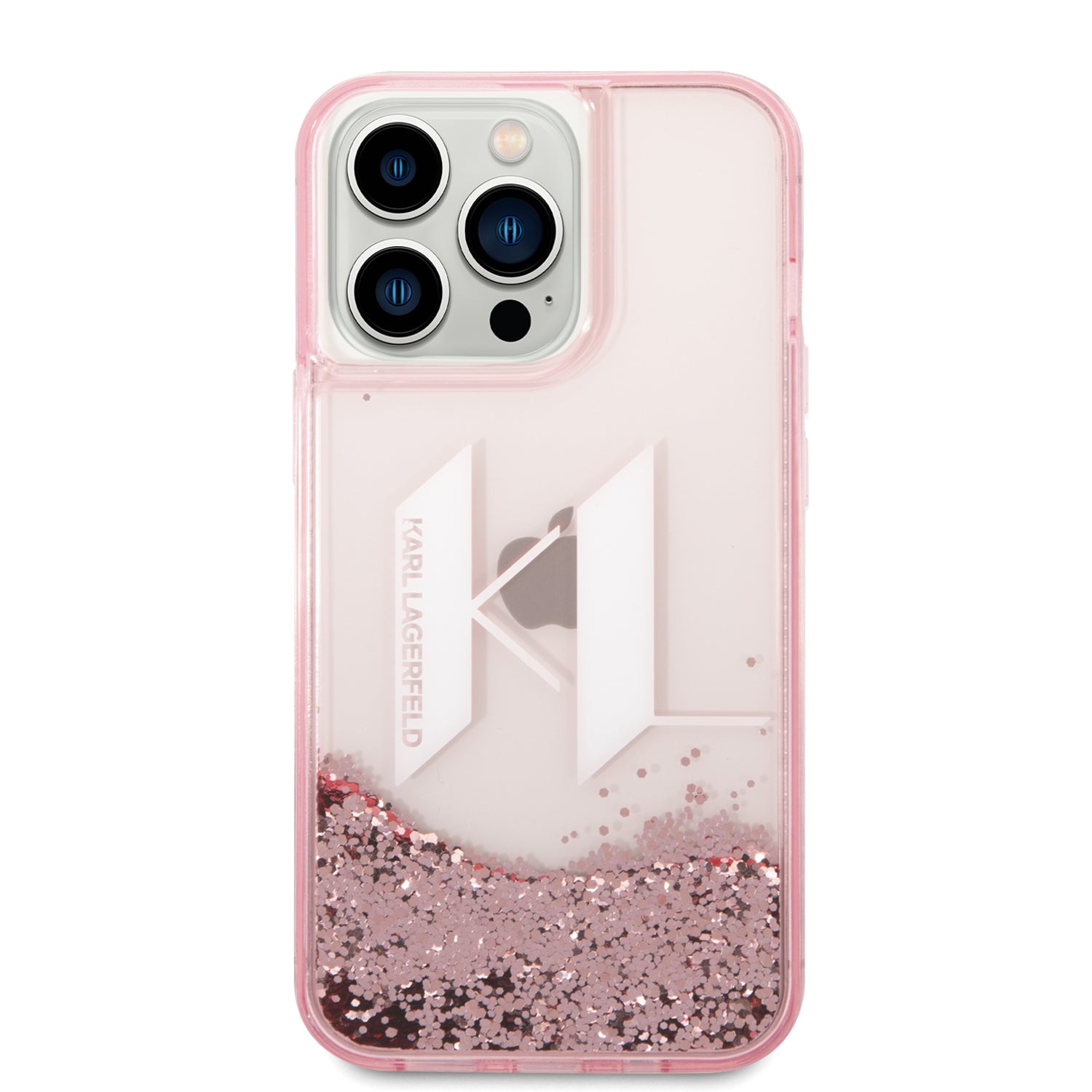 Case/Funda Karl Lagerfeld Diseño KL con Brillos Líquidos Color Rosa para iPhone 14 Pro Max