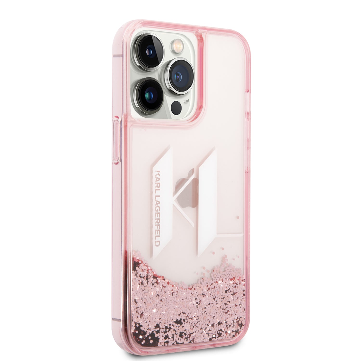 Case/Funda Karl Lagerfeld Diseño KL con Brillos Líquidos Color Rosa para iPhone 14 Pro Max