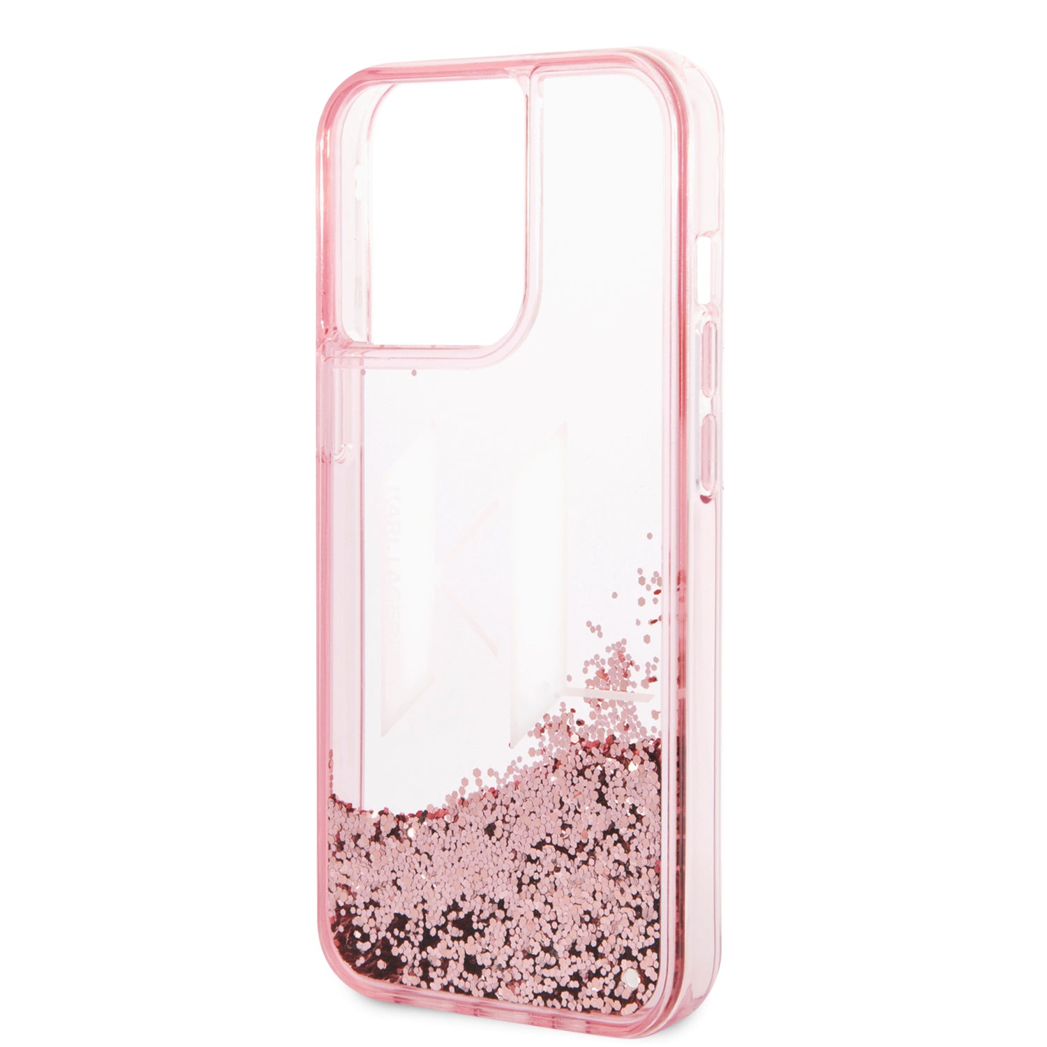 Case/Funda Karl Lagerfeld Diseño KL con Brillos Líquidos Color Rosa para iPhone 14 Pro Max