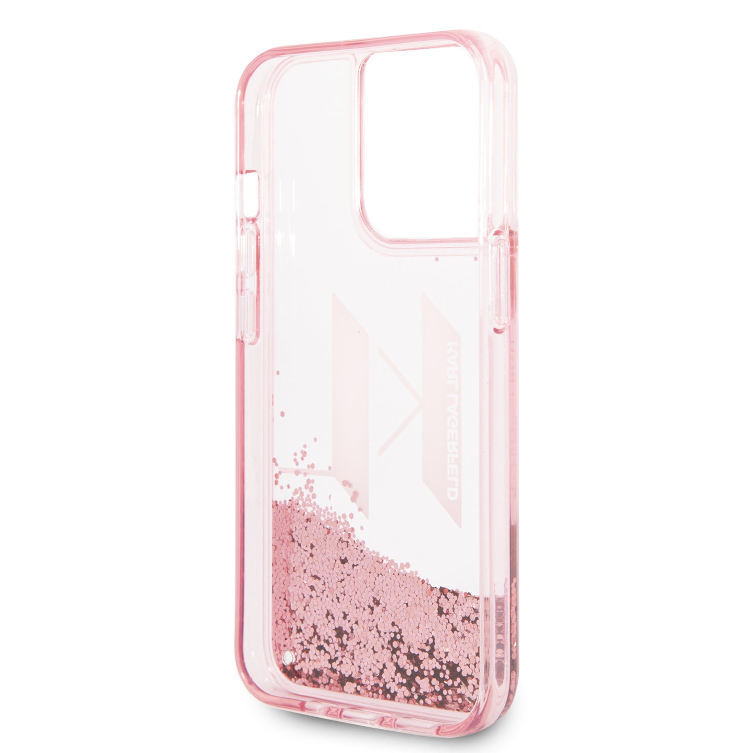 Case/Funda Karl Lagerfeld Diseño KL con Brillos Líquidos Color Rosa para iPhone 14 Pro Max