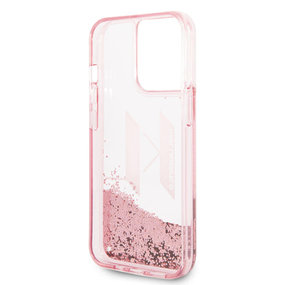 Case/Funda Karl Lagerfeld Diseño KL con Brillos Líquidos Color Rosa para iPhone 14 Pro Max