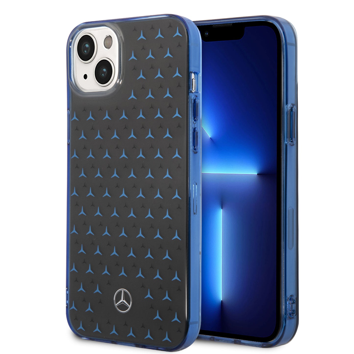 Case/Funda Mercedes Benz Diseño de Estrellas Color Azul/Negro para iPhone 14 Plus