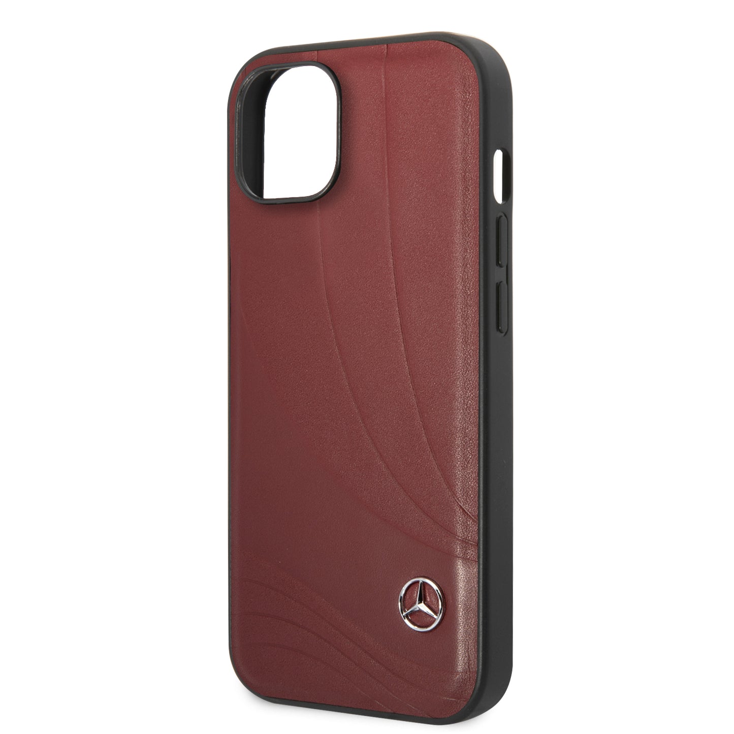 Case/Funda Mercedes Benz de Piel con Diseño de Olas Color Rojo para iPhone 14 Plus