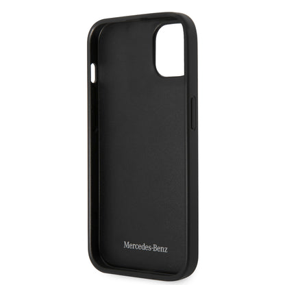 Case/Funda Mercedes Benz de Piel con Diseño de Olas Color Rojo para iPhone 14 Plus
