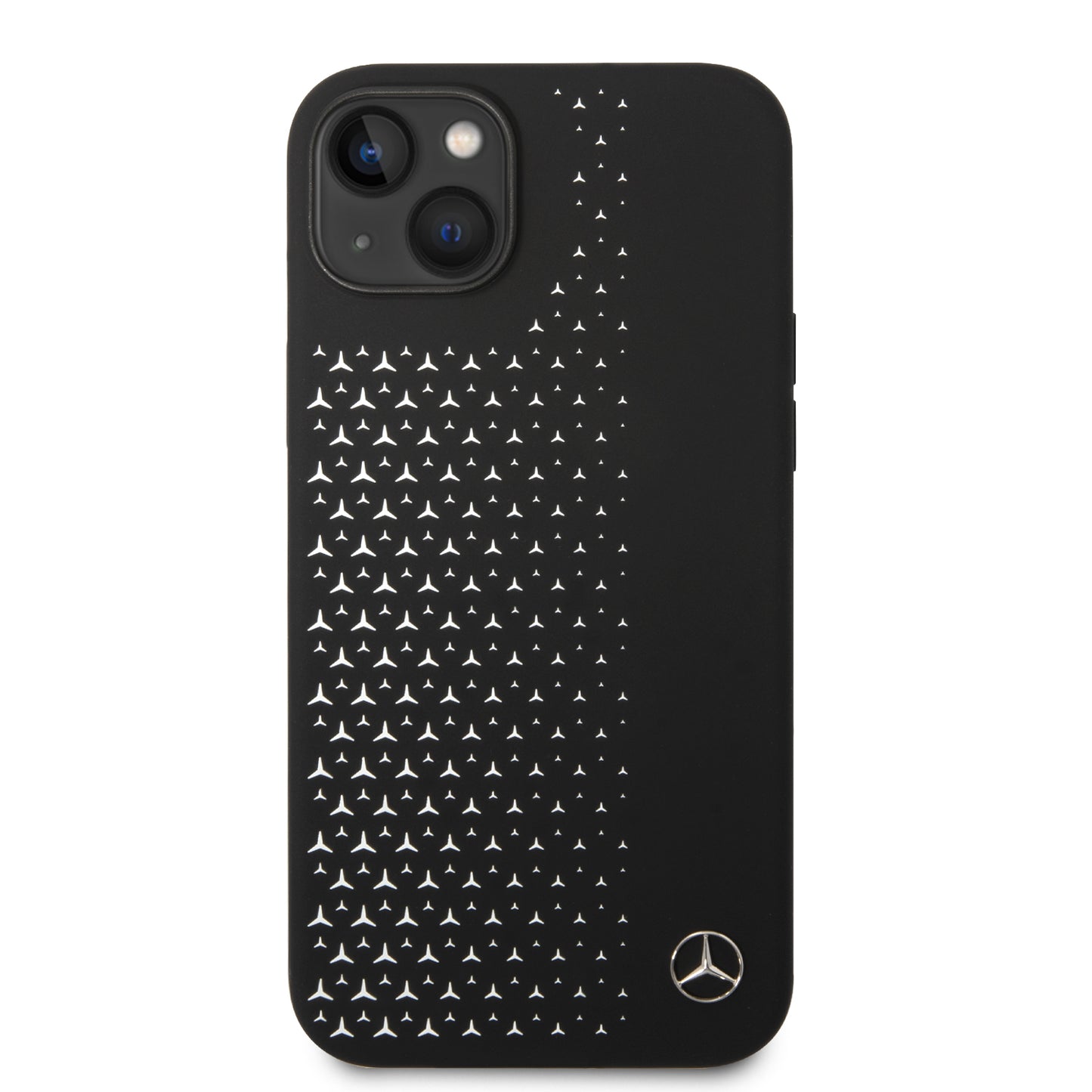 Case/Funda Mercedes Benz Silicón con Diseño de Estrellas Color Negro para iPhone 14 Plus