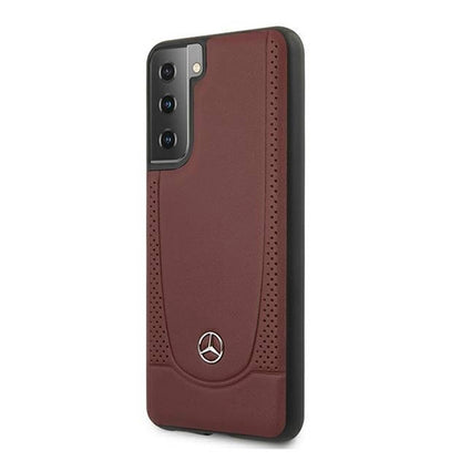 Case/Funda Mercedes Benz de Piel Roja Grabada Samsung Galaxy S21