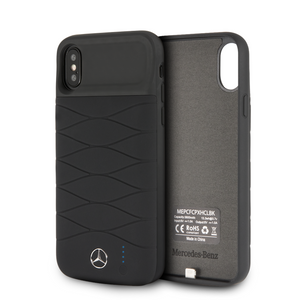 Case/Funda Power Bank Mercedes Benz Color Negro iPhone X y iPhone Xs + Case de Cristal GRATIS