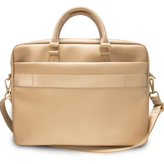 Bolso/Portafolio Guess Diseño Saffiano con Logo Vintage Color Beige