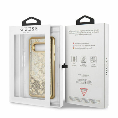 Funda Case Guess Brillo Líquido 4G Peony PC/TPU Dorado Samsung S10